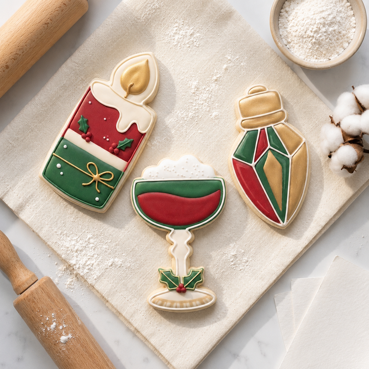 Christmas Cocktail Hour Trio Cookie Cutter Set 3D Printed Bundle