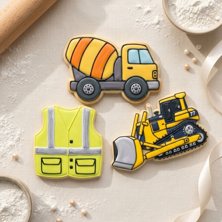 Construction Site Birthday Trio Cookie Cutter Set 3D Printed Bundle