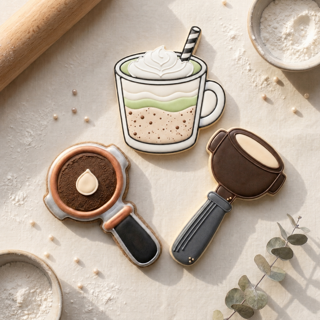 Coffee Barista Trio Cookie Cutter Set 3D Printed Bundle
