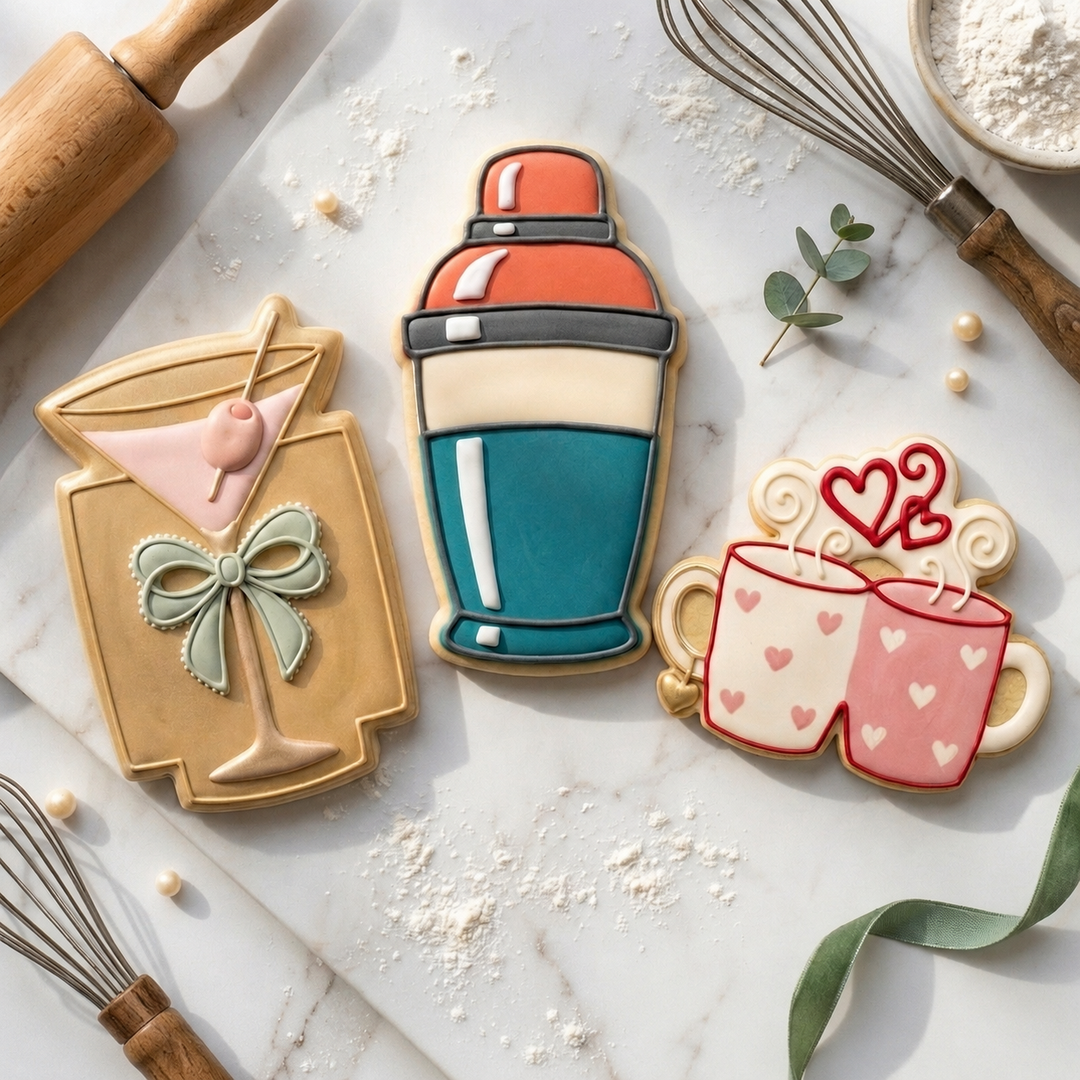 Galentine Cocktail Trio Cookie Cutter Set 3D Printed Bundle