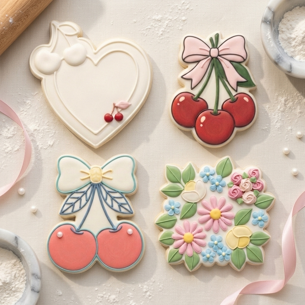 Cherry Coquette Quartet Cookie Cutter Set 3D Printed Bundle