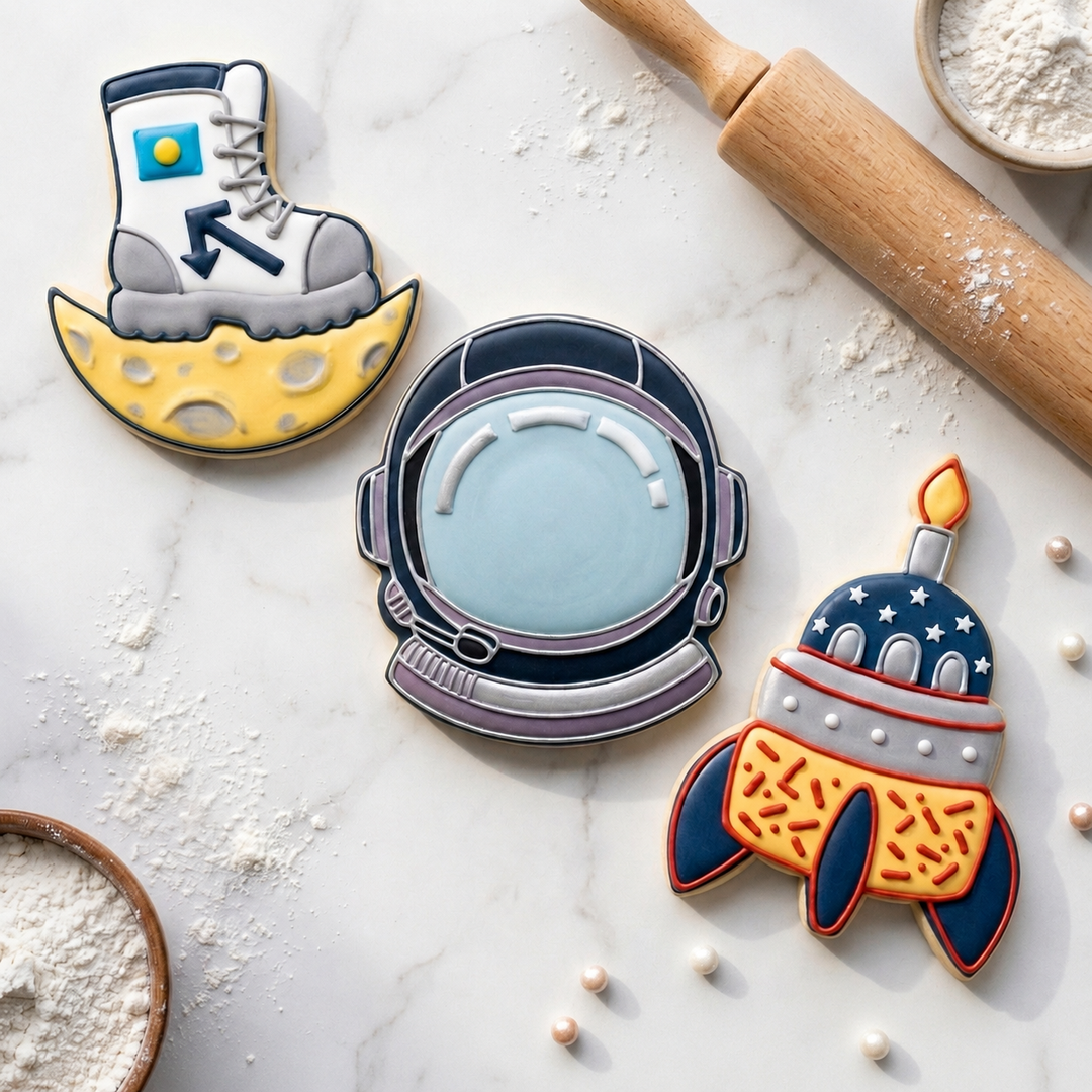 Astronaut Space Birthday Trio Cookie Cutter Set 3D Printed Bundle