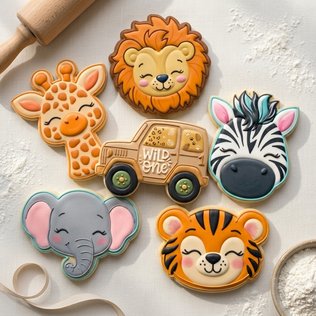 Wild One Safari Animals Sextet Cookie Cutter Set 3D Printed Bundle