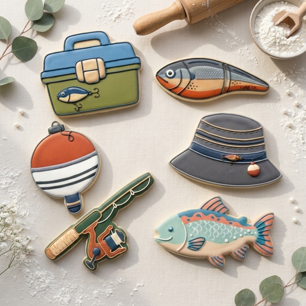 Gone Fishing Dad Sextet Cookie Cutter Set 3D Printed Bundle