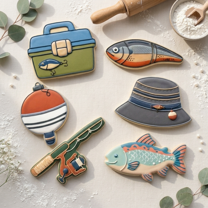 Gone Fishing Dad Sextet Cookie Cutter Set 3D Printed Bundle