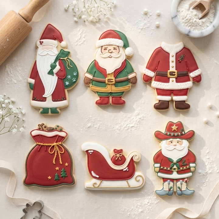Santa Squad Christmas Sextet Cookie Cutter Set 3D Printed Bundle