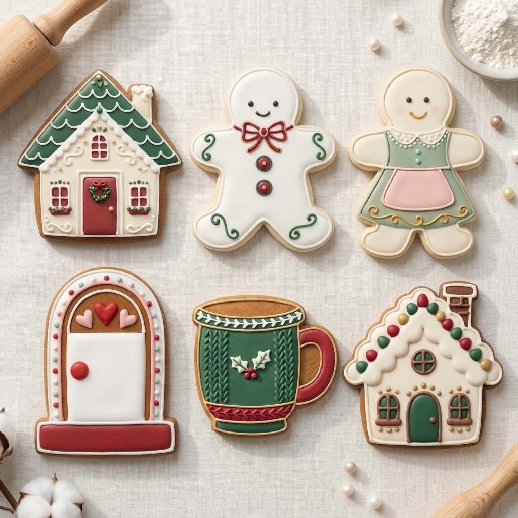 Gingerbread Village Christmas Sextet Cookie Cutter Set 3D Printed Bundle