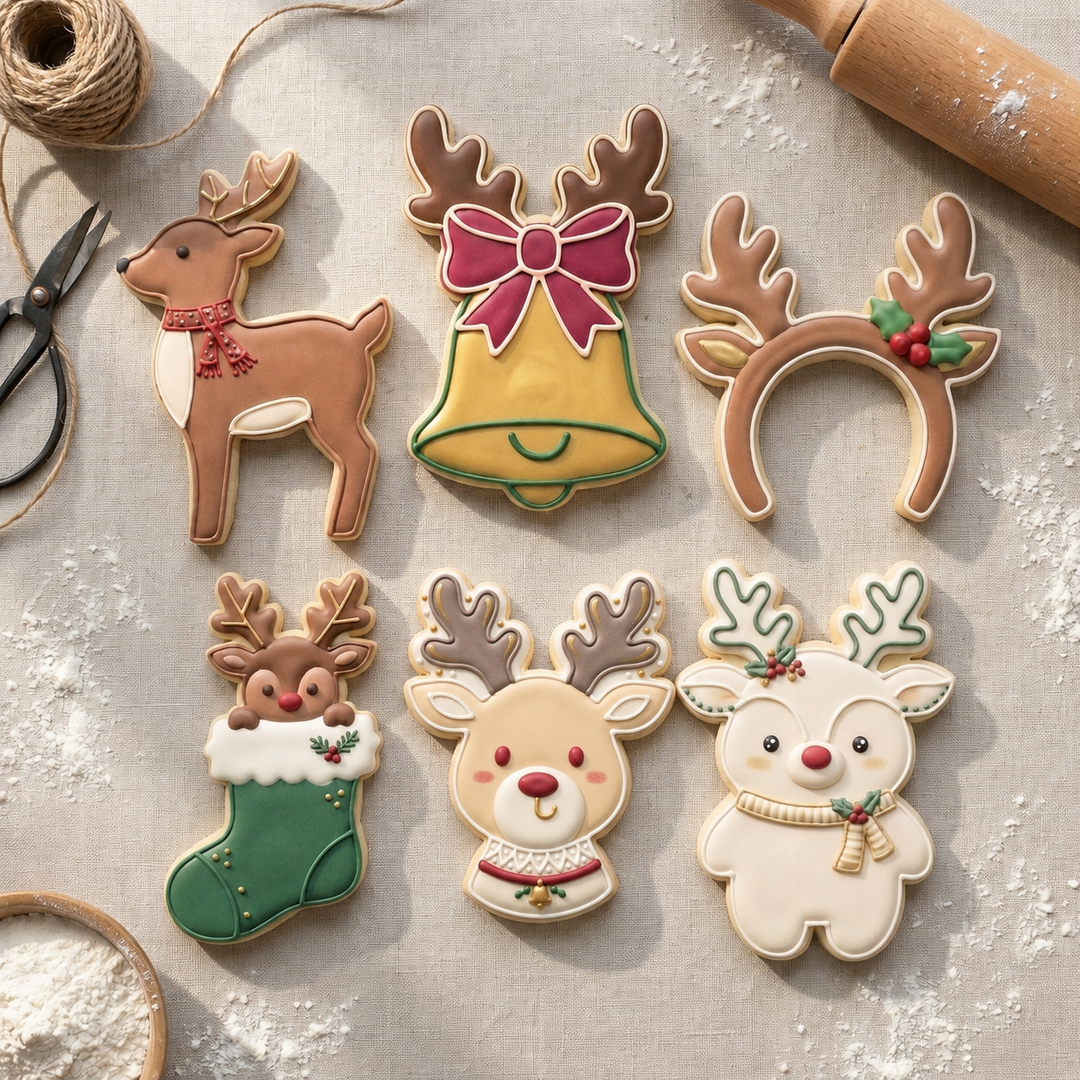Reindeer Christmas Squad Sextet Cookie Cutter Set 3D Printed Bundle