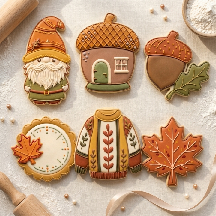Cozy Fall Autumn Sextet Cookie Cutter Set 3D Printed Bundle