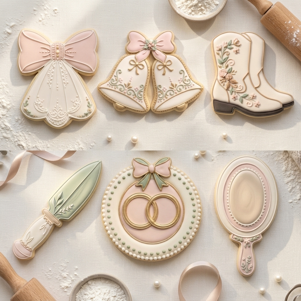 Bridal Shower Wedding Sextet Cookie Cutter Set 3D Printed Bundle