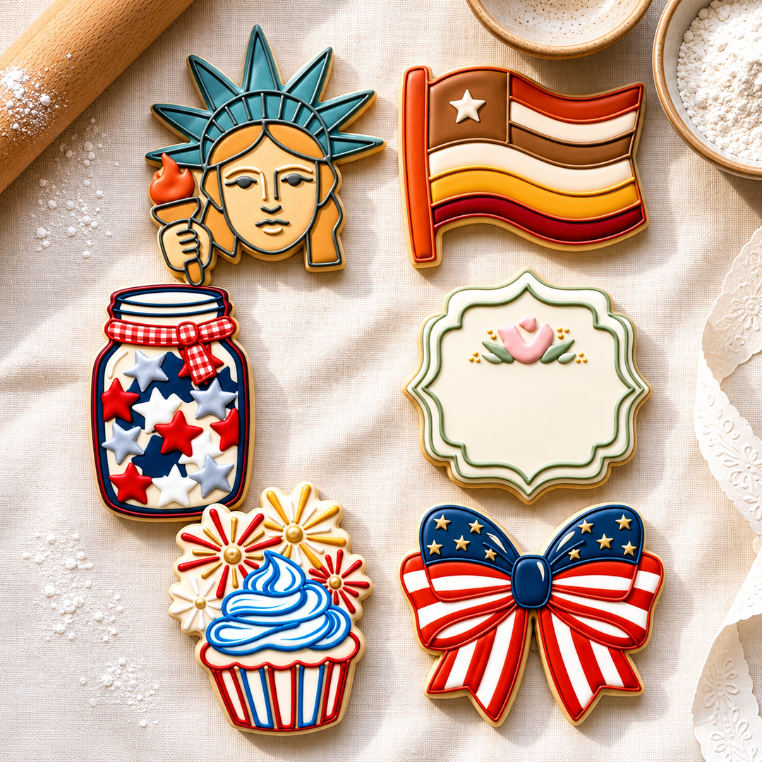 Fourth of July Patriotic Sextet Cookie Cutter Set 3D Printed Bundle