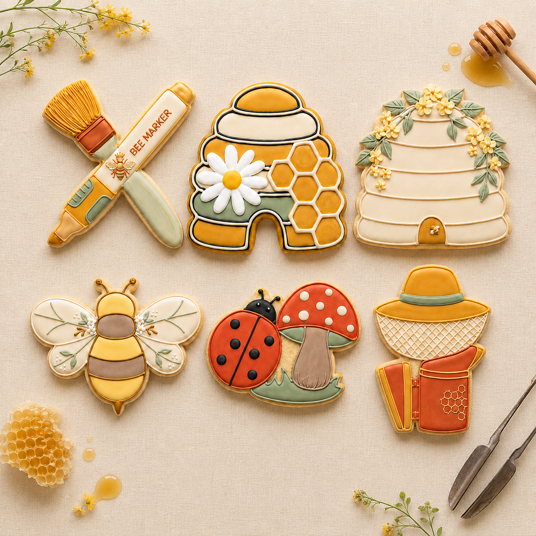 Bee Honey Garden Sextet Cookie Cutter Set 3D Printed Bundle