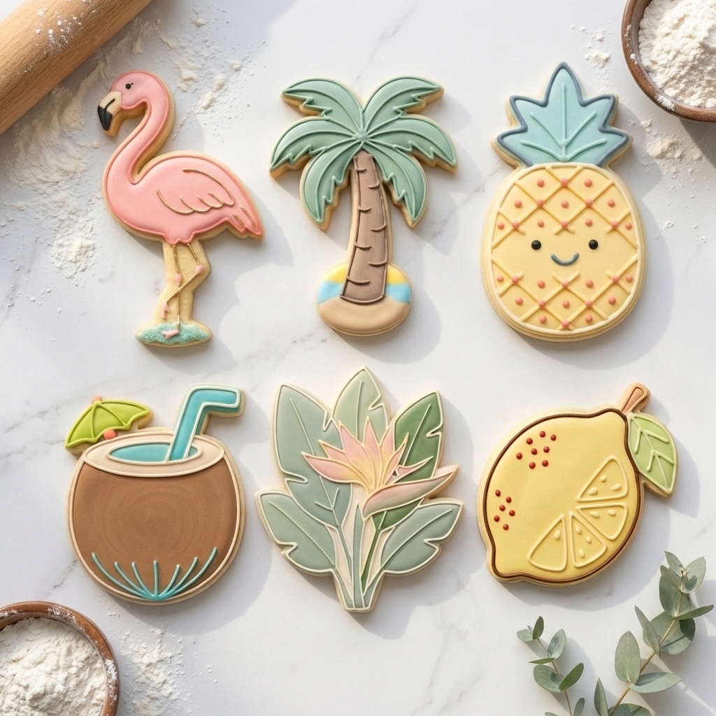 Tropical Summer Vacay Sextet Cookie Cutter Set 3D Printed Bundle