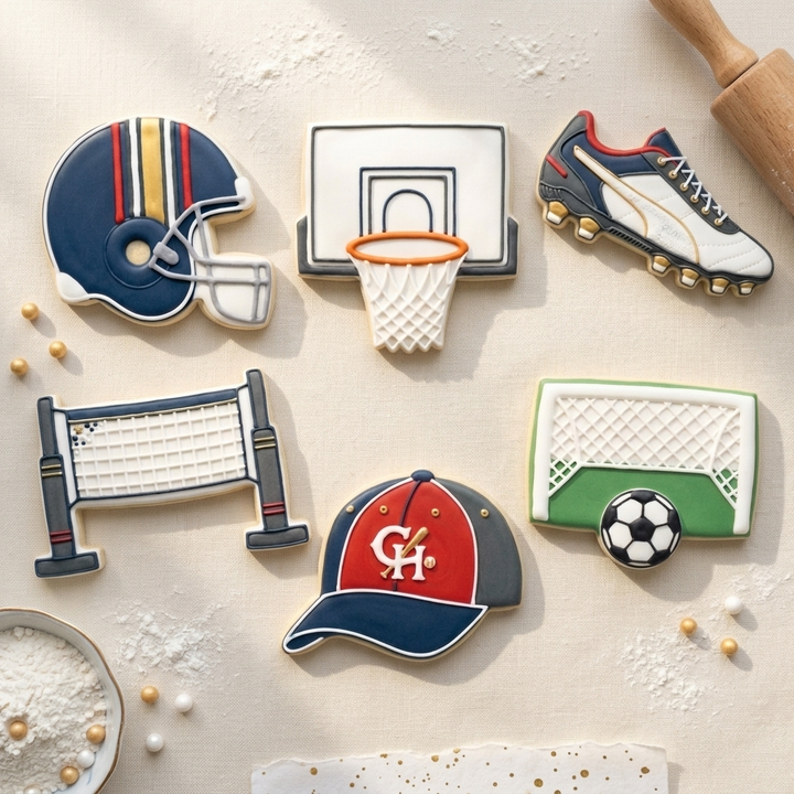 Sports Game Day Sextet Cookie Cutter Set 3D Printed Bundle