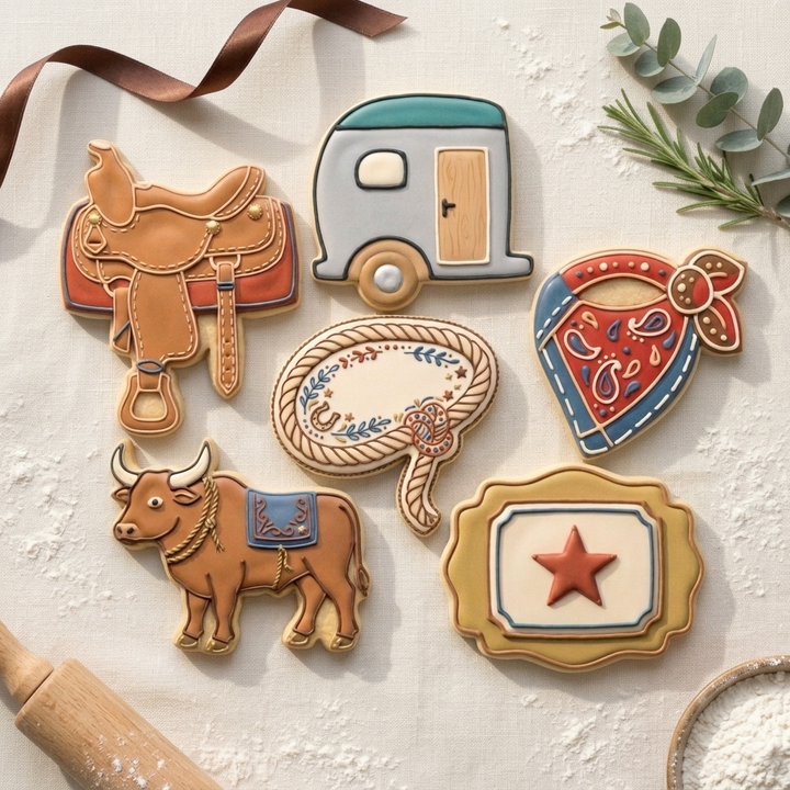 Cowboy Western Rodeo Sextet Cookie Cutter Set 3D Printed Bundle