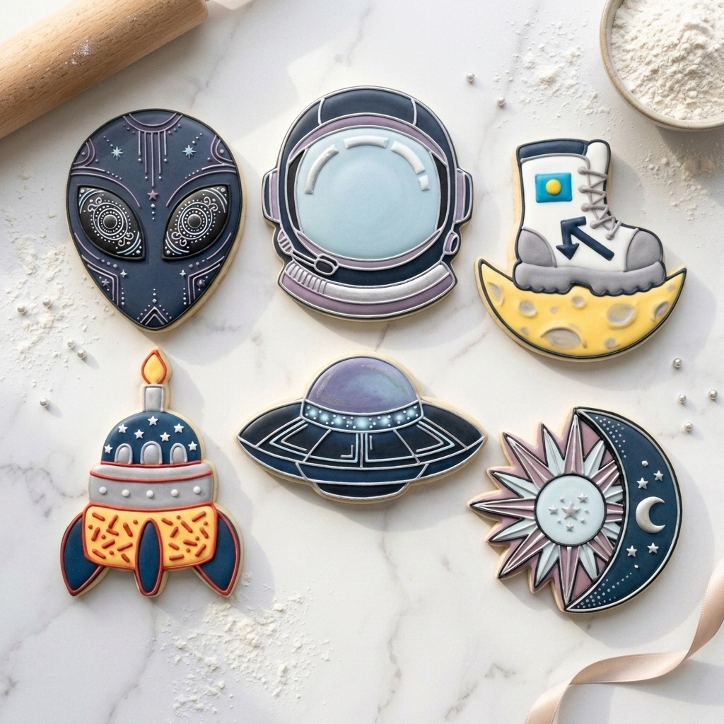 Space Astronaut Birthday Sextet Cookie Cutter Set 3D Printed Bundle