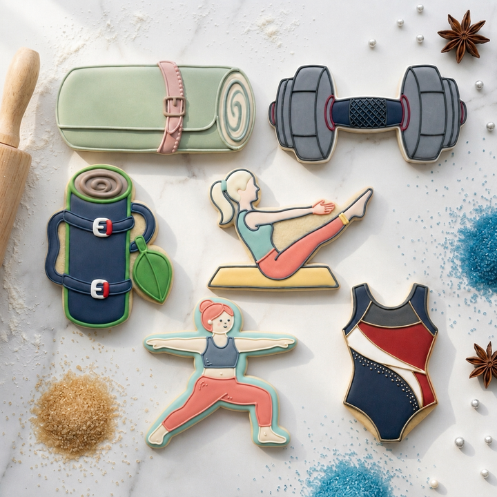 Yoga and Pilates Studio Sextet Cookie Cutter Set 3D Printed Bundle