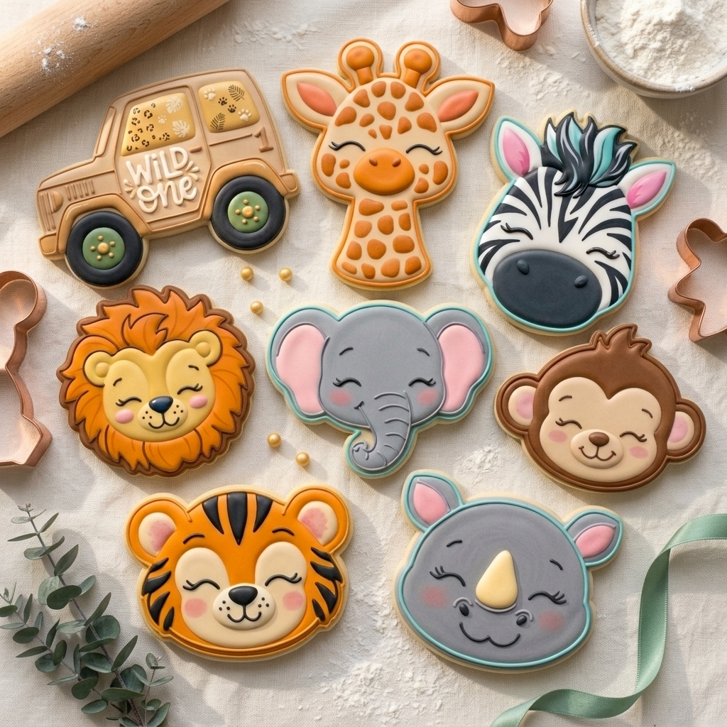 Wild One Safari Boy Mega Octet Cookie Cutter Set 3D Printed Bundle