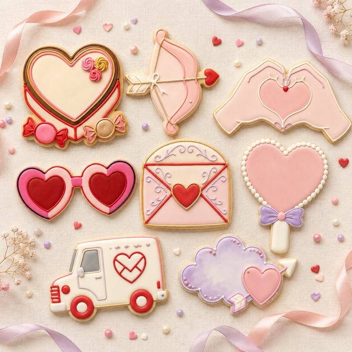 Galentine Valentine Love Octet Cookie Cutter Set 3D Printed Bundle