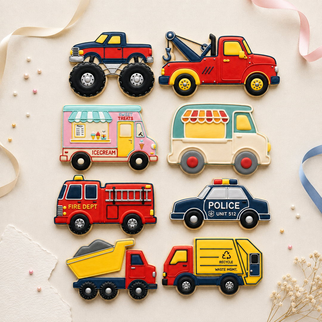 Kids Trucks Vehicles Mega Octet Cookie Cutter Set 3D Printed Bundle