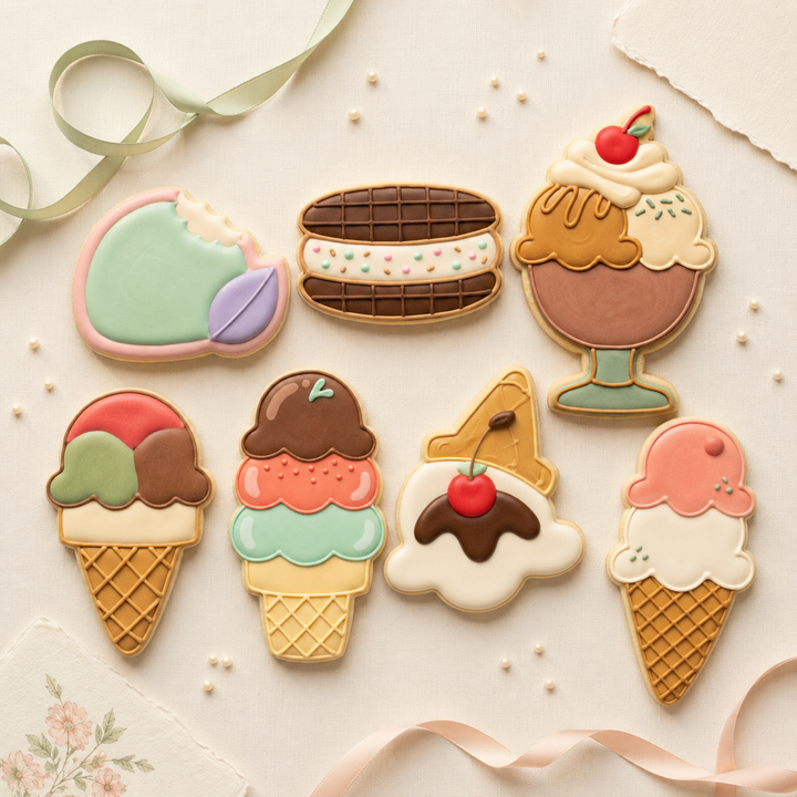 Ice Cream Sweet Treats Septet Cookie Cutter Set 3D Printed Bundle