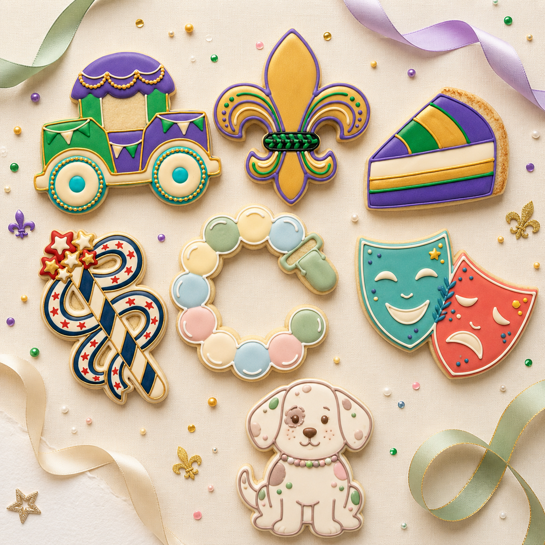Mardi Gras Carnival Septet Cookie Cutter Set 3D Printed Bundle