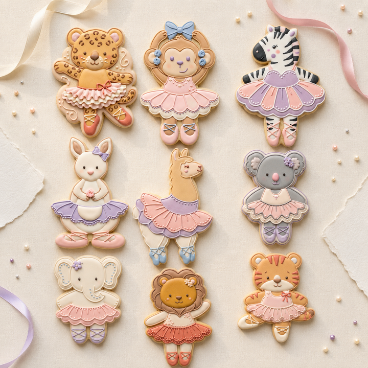 Ballerina Safari Animal Decuple Cookie Cutter Set 3D Printed Bundle