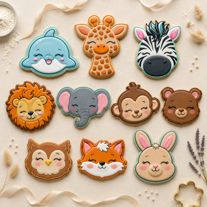 Baby Face Animal Decuple Cookie Cutter Set 3D Printed Bundle