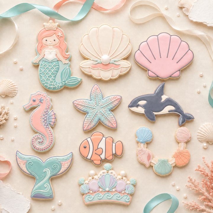 Mermaid Sea Creatures Decuple Cookie Cutter Set 3D Printed Bundle