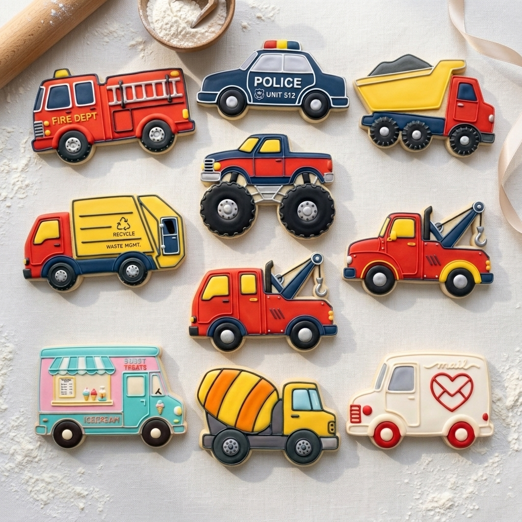 Truck Vehicles Mega Decuple Cookie Cutter Set 3D Printed Bundle