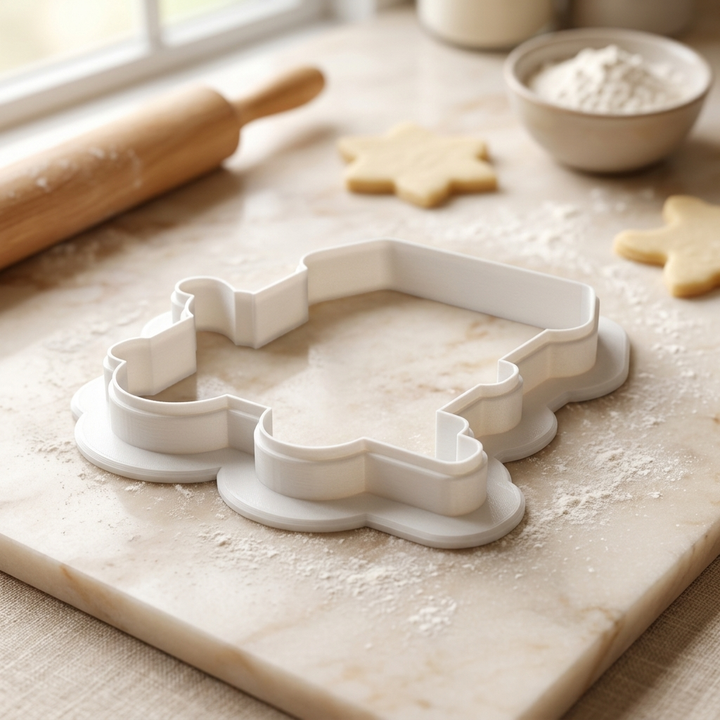 Two Sweet Ice Cream Cart Cookie Cutter, 3D Printed Party Theme
