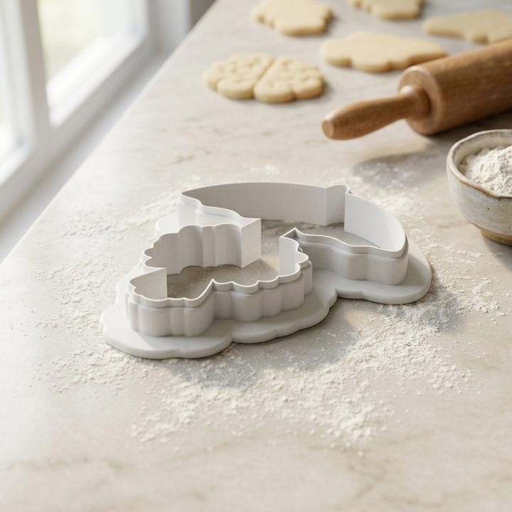 Wildflower Wedding Parasol Bouquet Cookie Cutter, 3D Printed Wedding Theme