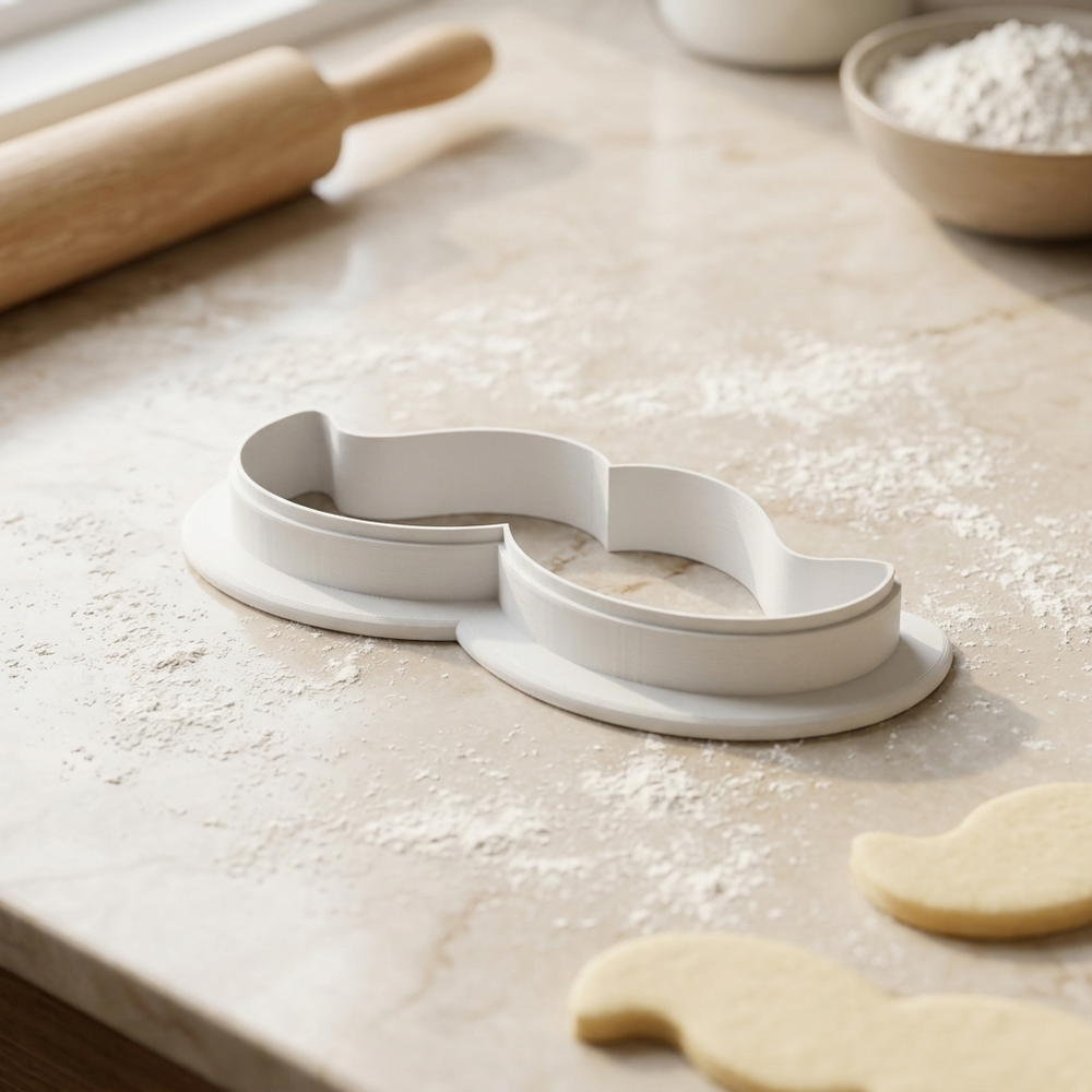 Mustache Cookie Cutter, 3D Printed Fathers Day