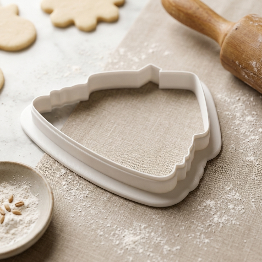 Snowy Cabin Cookie Cutter, 3D Printed Winter Theme