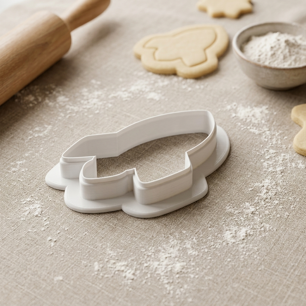 Rocket Ship Cookie Cutter, 3D Printed Space Party