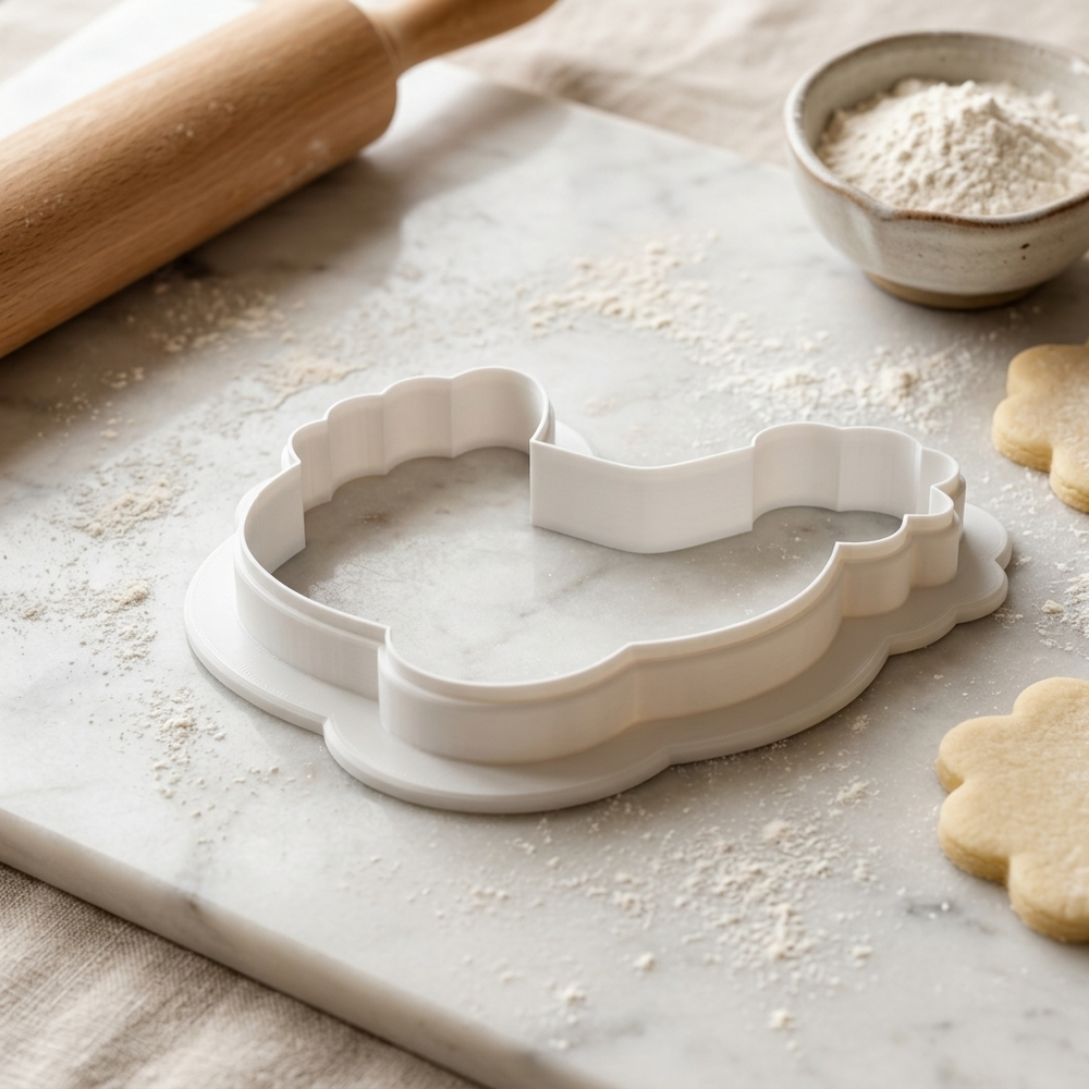 Hen With Egg Cookie Cutter, 3D Printed Farm Party