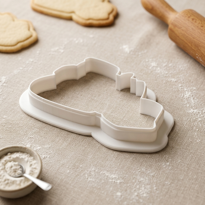 Bulldozer Cookie Cutter, 3D Printed Vehicle Party