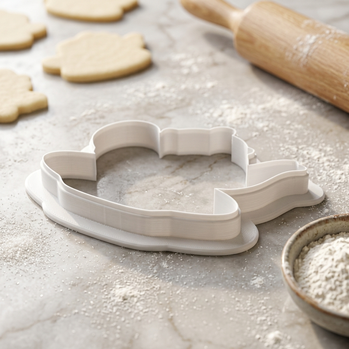Floral Teapot Saucer Cookie Cutter, 3D Printed Tea Party