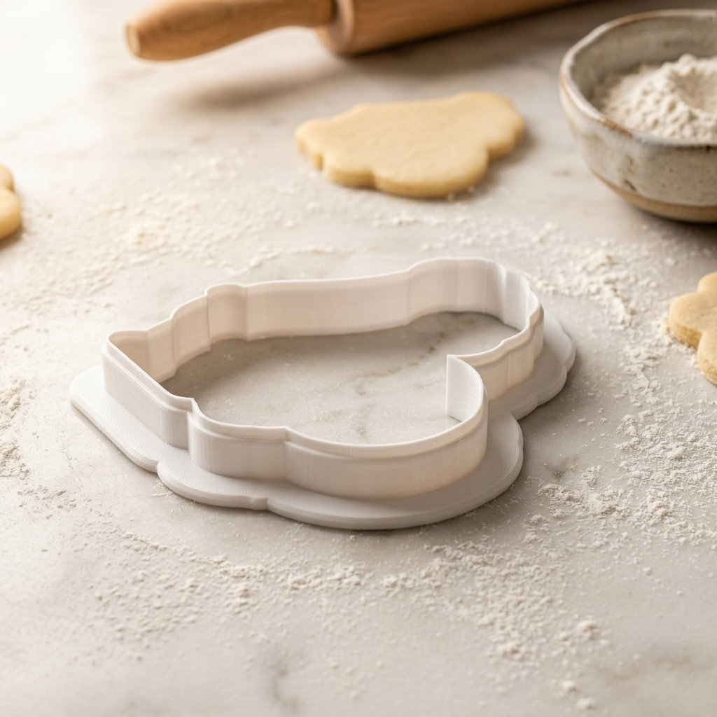 Gramophone Rose Record Stack Cookie Cutter, 3D Printed Garden Theme