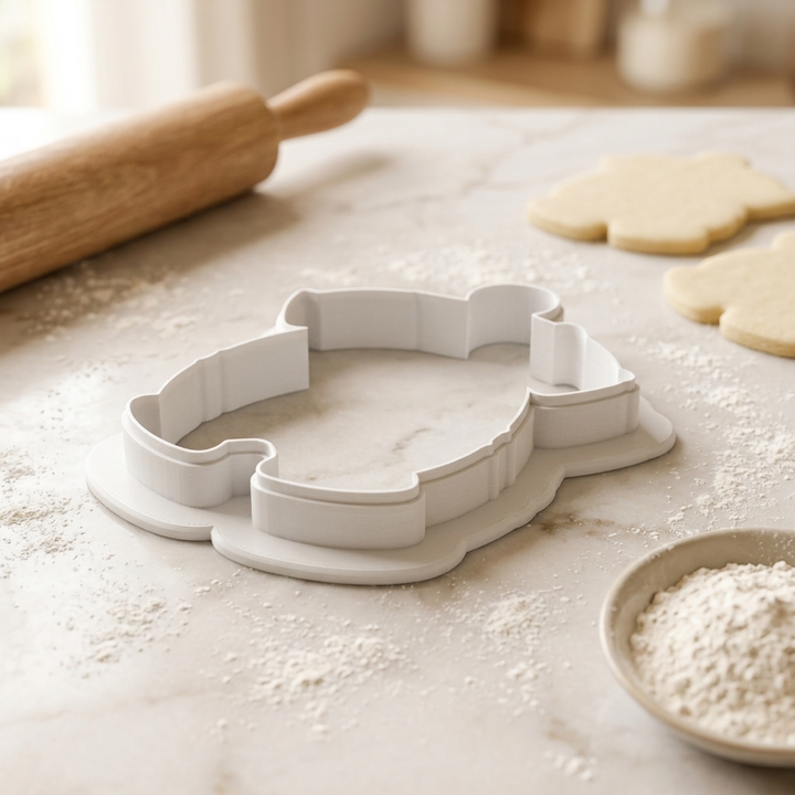 Ruffle Romper Hanger Bow Cookie Cutter, 3D Printed Baby Shower
