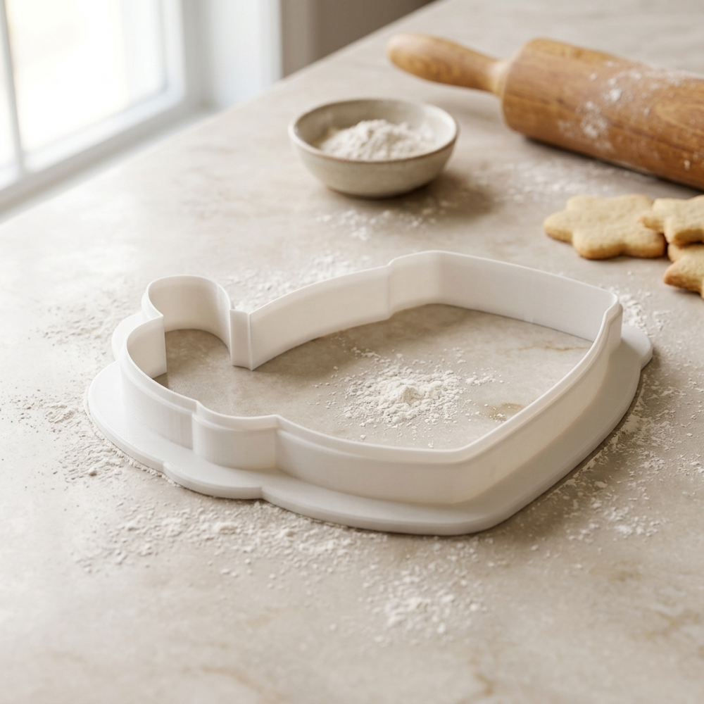 Coffee Roastery Bean Scoop Bag Cookie Cutter, 3D Printed Kitchen Theme