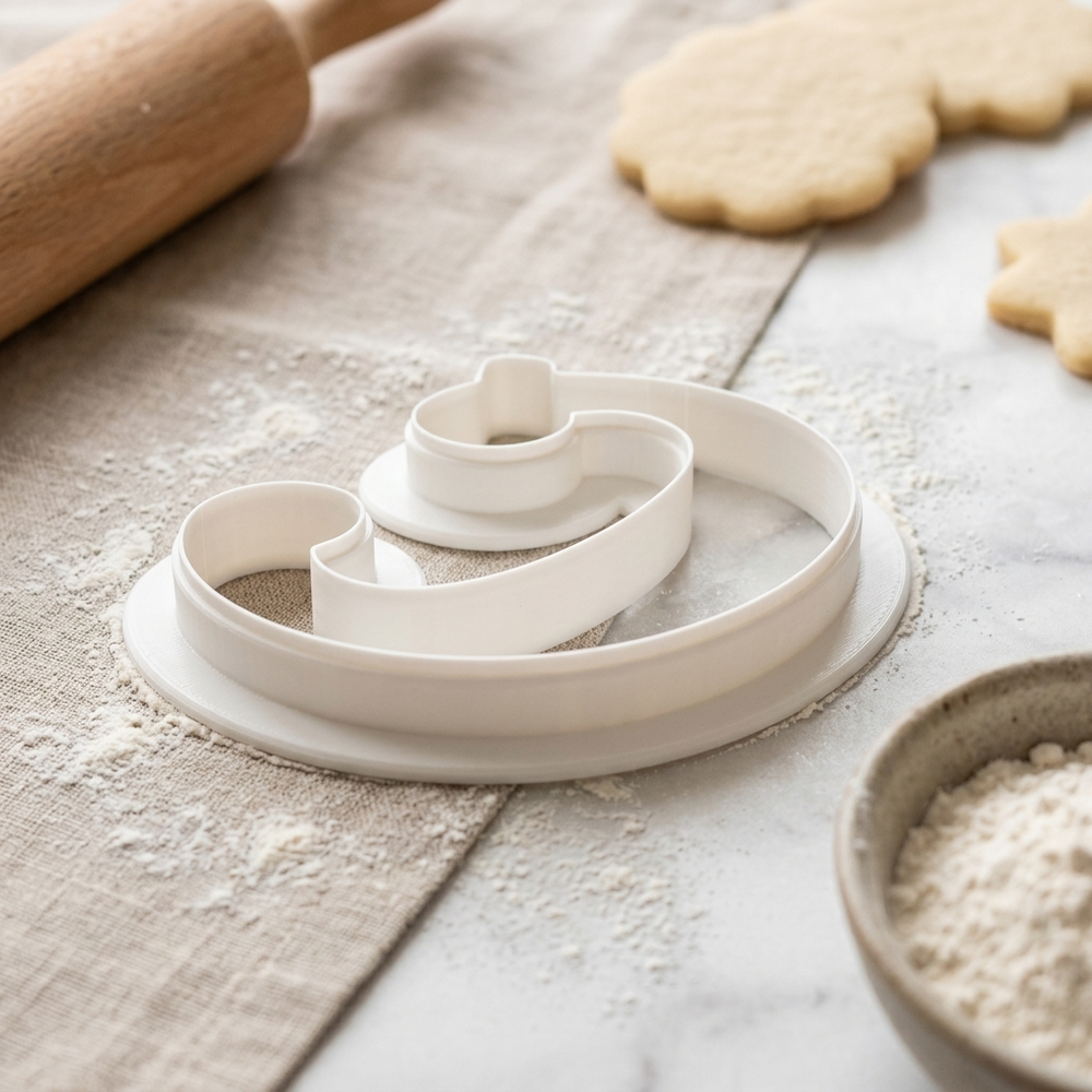 Elegant Letter C Cookie Cutter, 3D Printed Monogram Initial