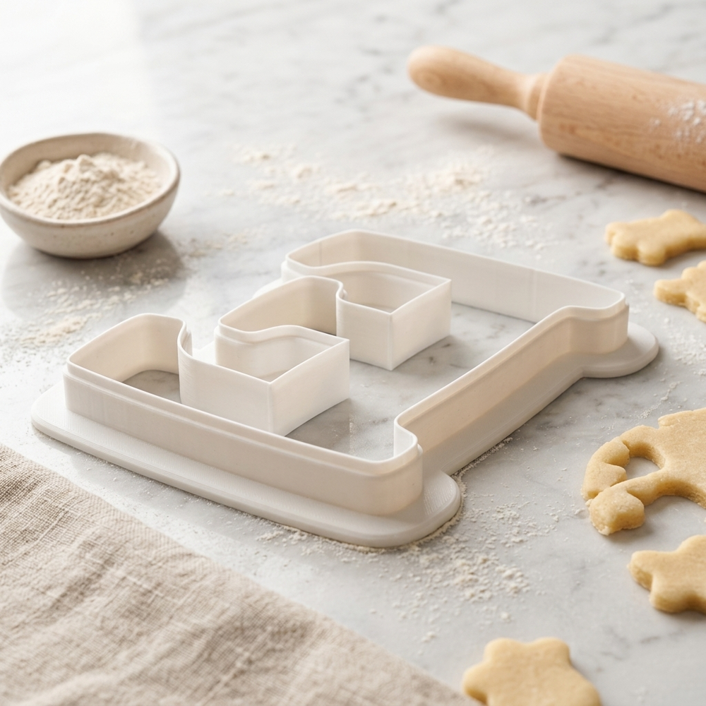 Elegant Letter E Cookie Cutter, 3D Printed Monogram Initial
