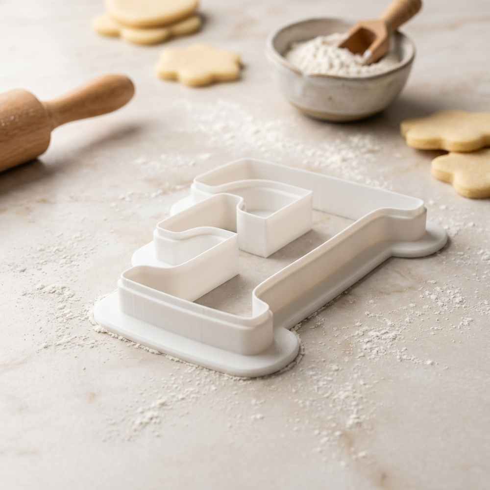 Elegant Letter F Cookie Cutter, 3D Printed Monogram Initial