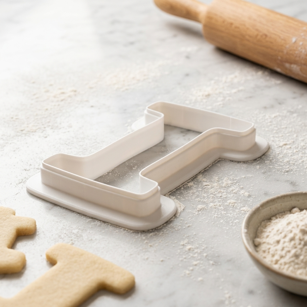 Elegant Letter I Cookie Cutter, 3D Printed Monogram Initial
