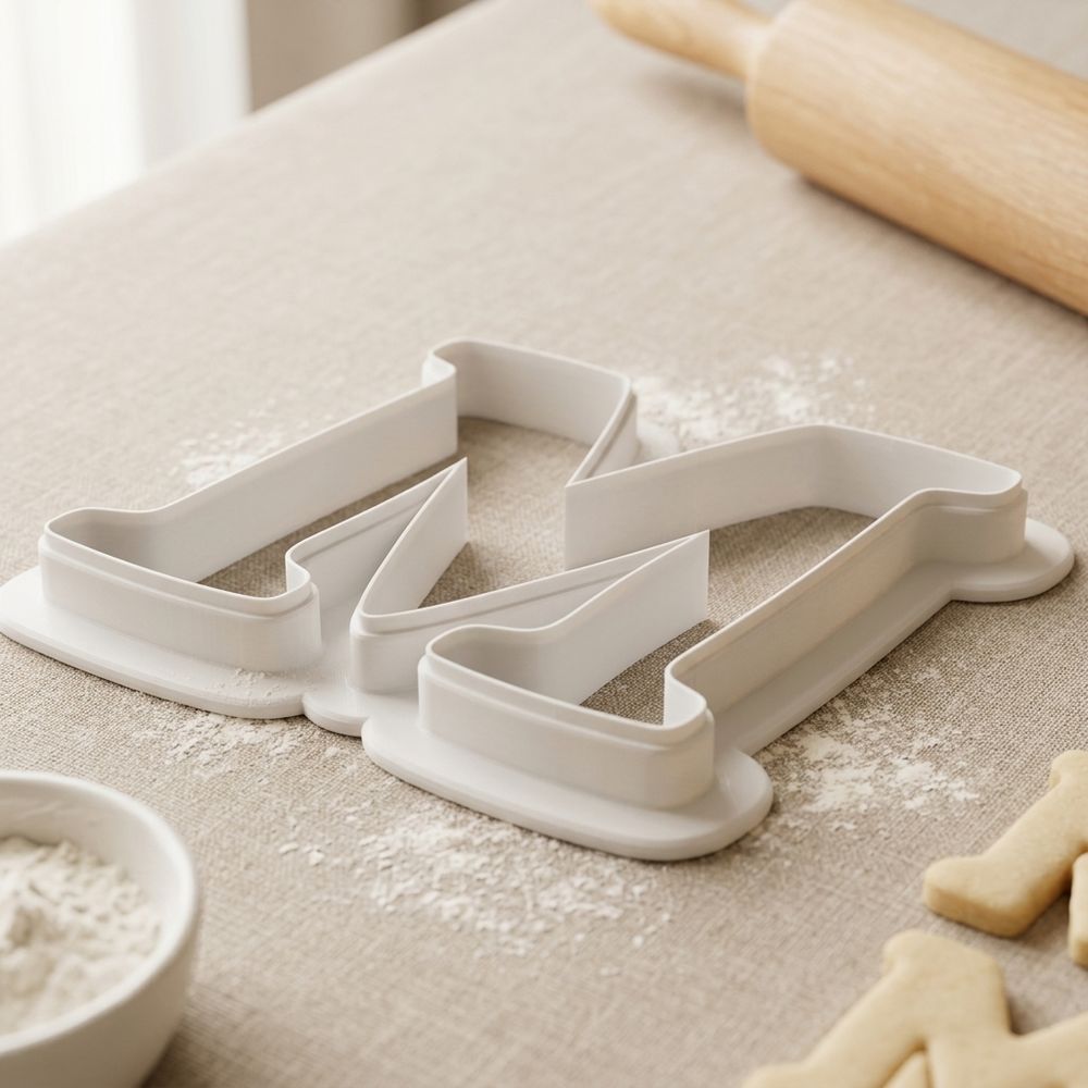 Elegant Letter M Cookie Cutter, 3D Printed Monogram Initial