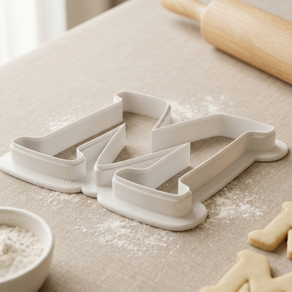 Elegant Letter M Cookie Cutter, 3D Printed Monogram Initial