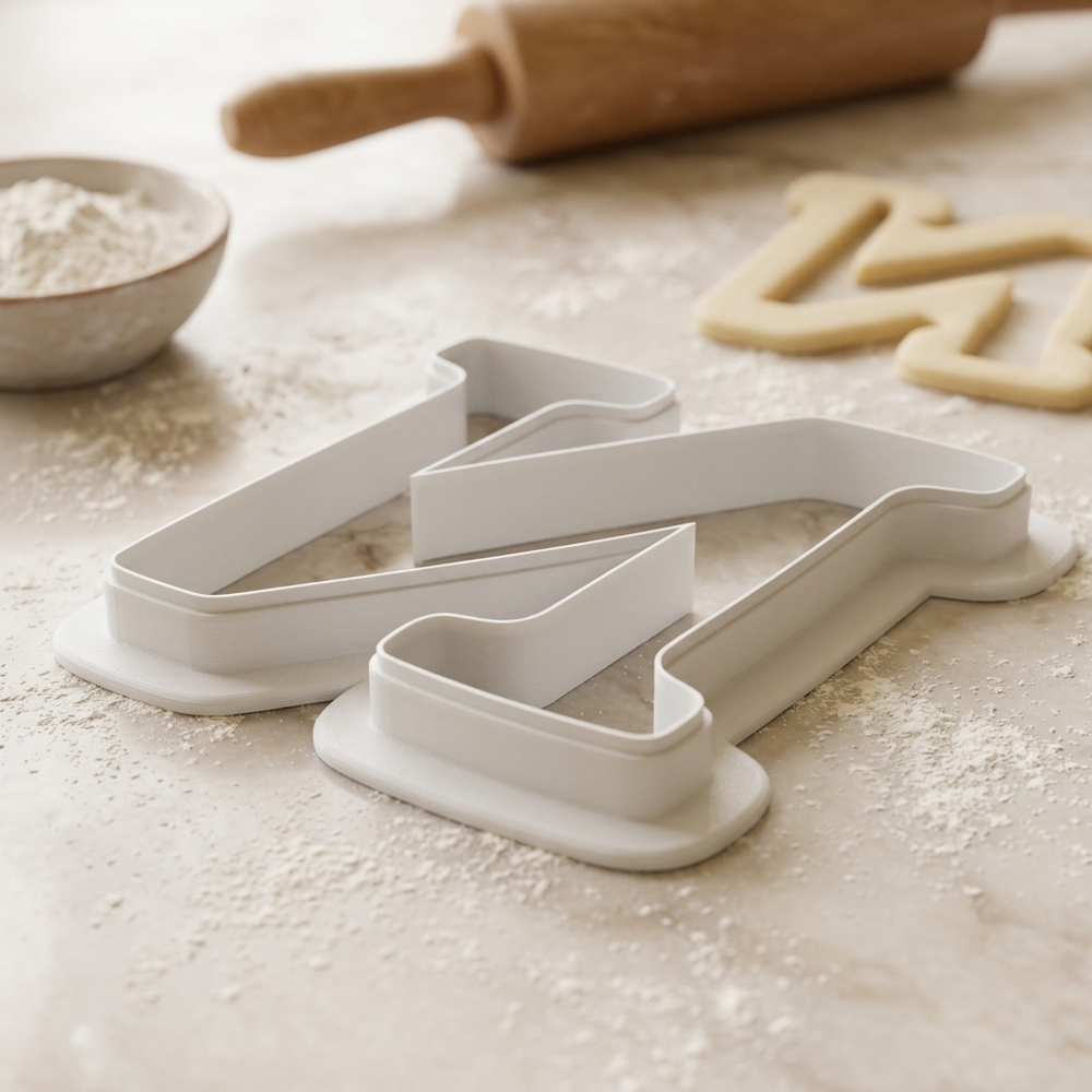 Elegant Letter N Cookie Cutter, 3D Printed Monogram Initial