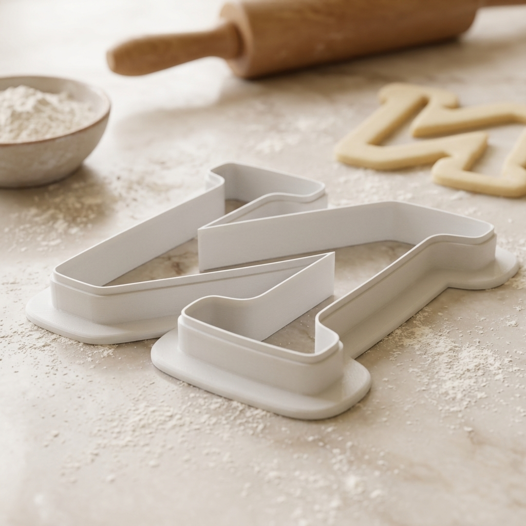 Elegant Letter N Cookie Cutter, 3D Printed Monogram Initial