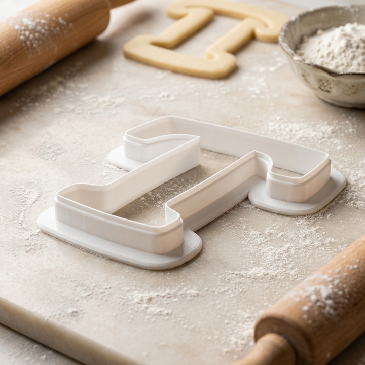 Elegant Letter T Cookie Cutter, 3D Printed Monogram Initial